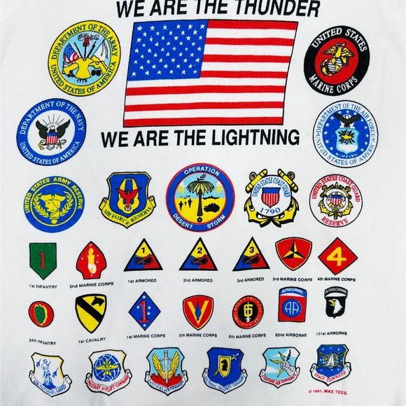 Vintage 90’s Hanes Operation Desert Storm Double-Sided Crew Neck Sweatshirt Sz L - Picture 5 of 7